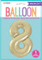 CHAMPAGNE GOLD "8" NUMERAL FOIL BALLOON 86CM (34")
